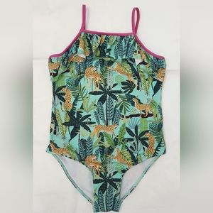 Arturo Calle Kids Girls Swim Suit (Sz 12). Animal Print. Pre-owned